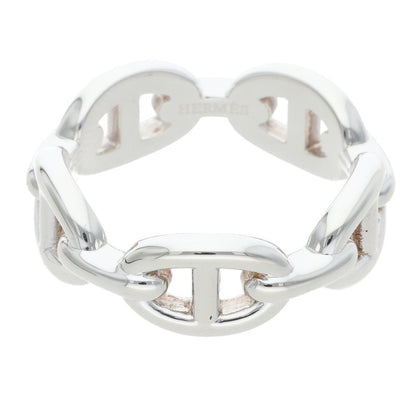HERMES Chaine d'Ancre Enchainee PM Silver Ring Size 58