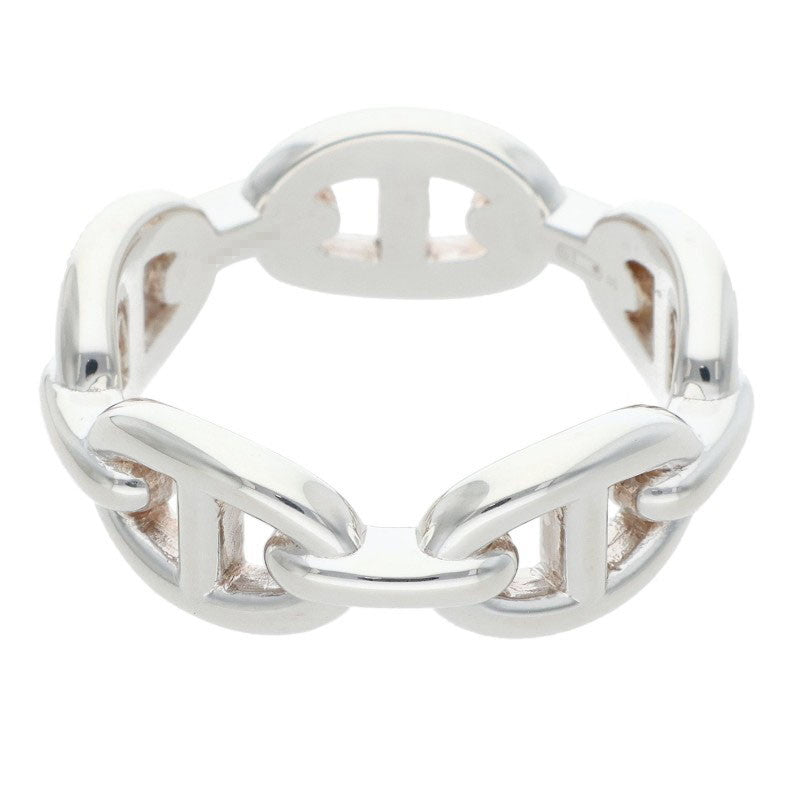 HERMES Chaine d'Ancre Enchainee PM Silver Ring Size 58
