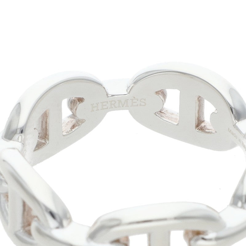 HERMES Chaine d'Ancre Enchainee PM Silver Ring Size 58