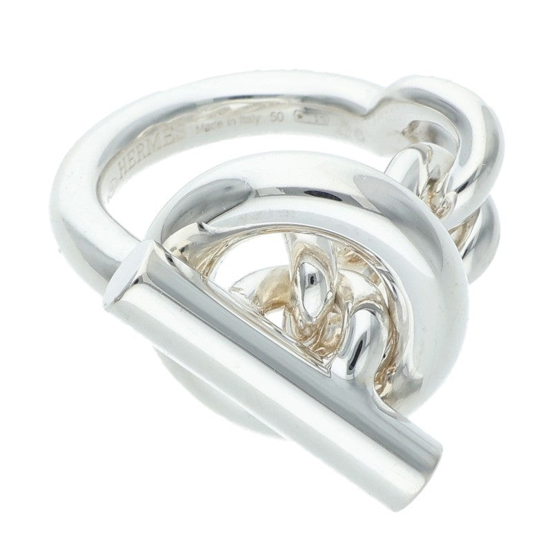 HERMES Croisette 925 Sterling Silver Ring Size 50