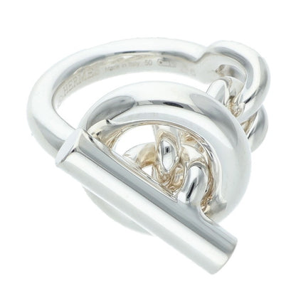 HERMES Croisette 925 Sterling Silver Ring Size 50