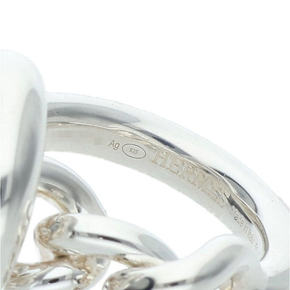 HERMES Croisette 925 Sterling Silver Ring Size 50