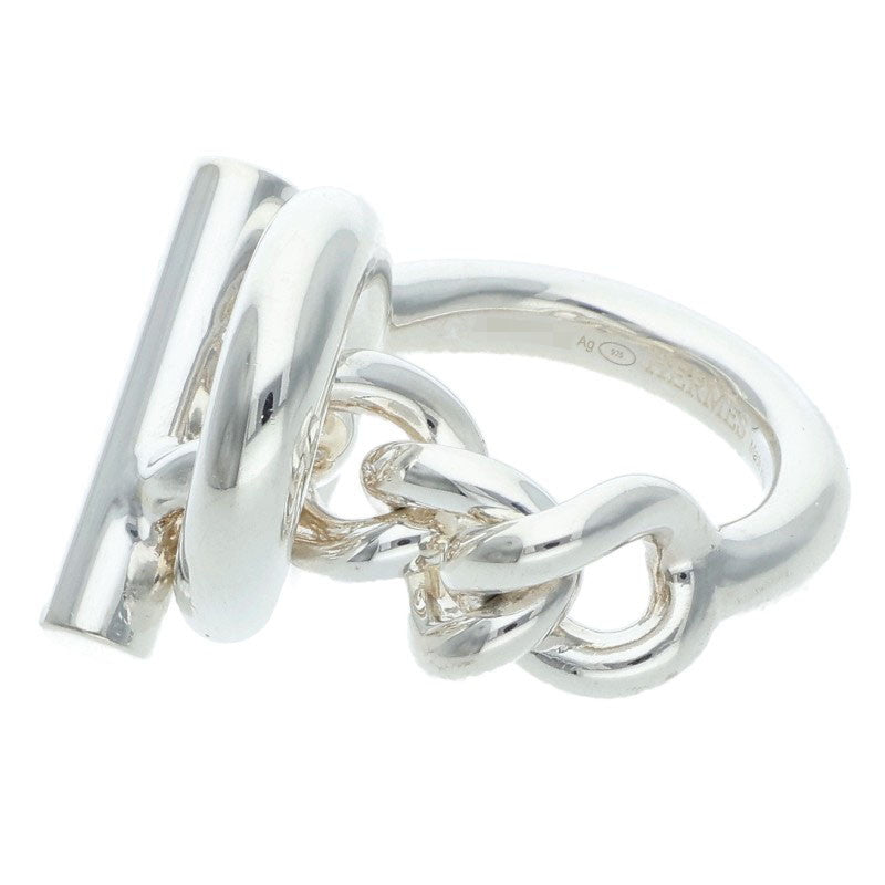 HERMES Croisette 925 Sterling Silver Ring Size 50