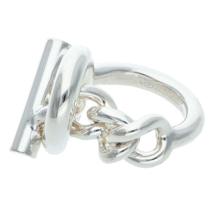 HERMES Croisette 925 Sterling Silver Ring Size 50