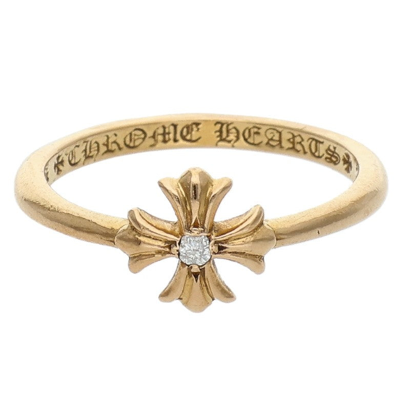 Chrome Hearts 22K BUBBLGM CH PLS DIA Gold Ring Size 7.5