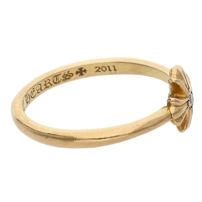 Chrome Hearts 22K BUBBLGM CH PLS DIA Gold Ring Size 7.5