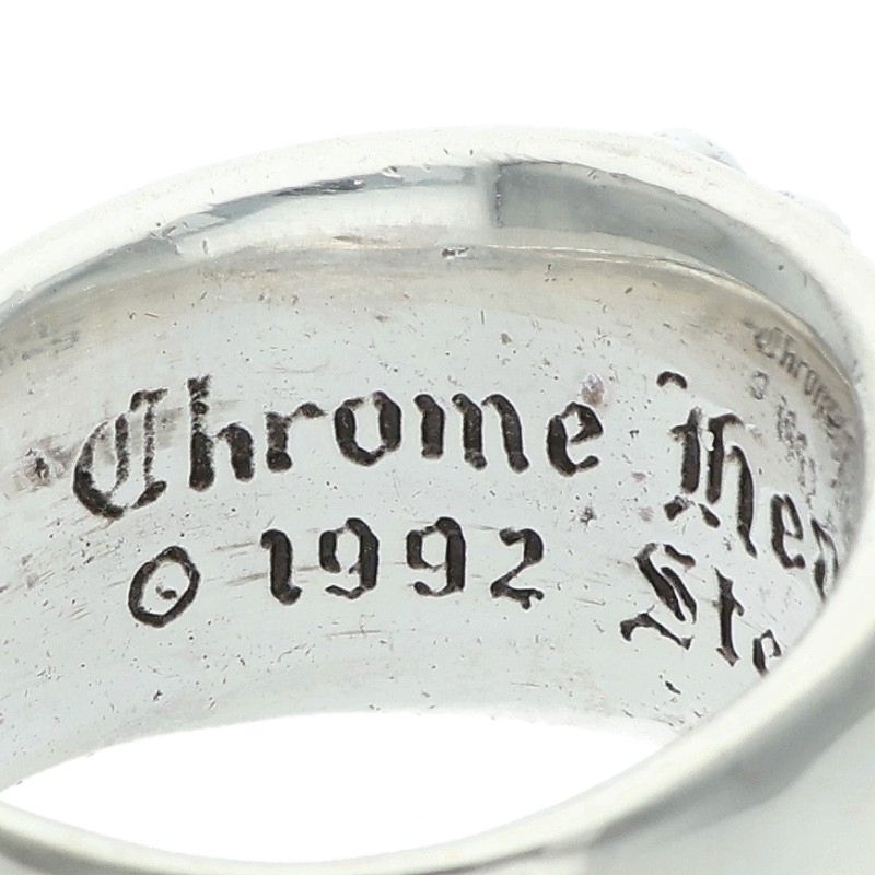 Chrome Hearts Floral Cross Pave Silver Ring Size 19.5