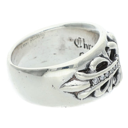 Chrome Hearts Floral Cross Pave Silver Ring Size 19.5