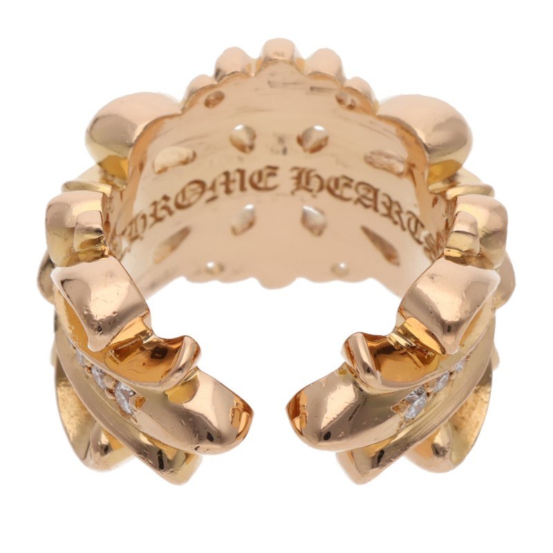 Chrome Hearts 22K DBL FLRL CRS PAVE ONE SIZE Ring Size ONE SIZE