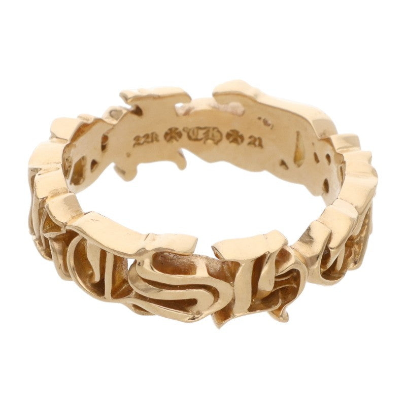 Chrome Hearts 22K Script Band Gold Ring Size ONE SIZE