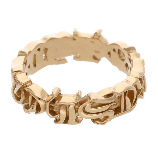 Chrome Hearts 22K Script Band Gold Ring Size ONE SIZE