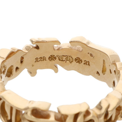 Chrome Hearts 22K Script Band Gold Ring Size ONE SIZE