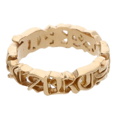 Chrome Hearts 22K Script Band Gold Ring Size ONE SIZE