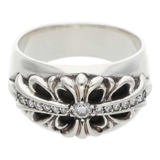 Chrome Hearts FLRL CRS P DMND Pave Diamond Ring Size 23.5