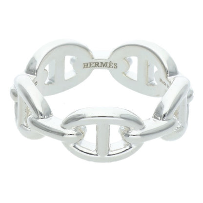 HERMES Chaine d'Ancre Enchainee PM Silver Ring Size 56