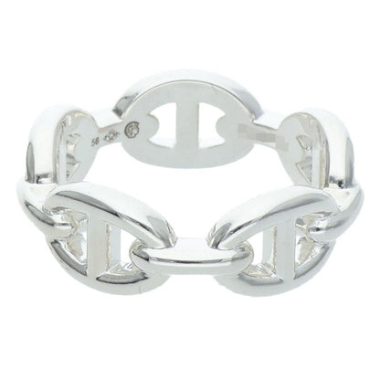 HERMES Chaine d'Ancre Enchainee PM Silver Ring Size 56