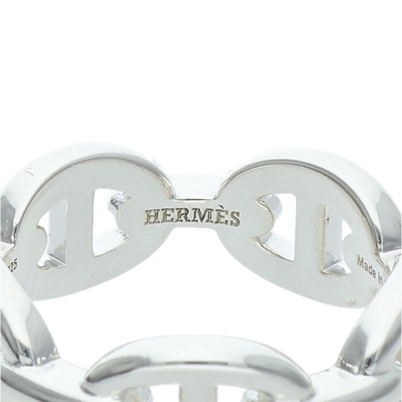 HERMES Chaine d'Ancre Enchainee PM Silver Ring Size 56