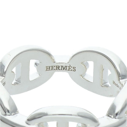 HERMES Chaine d'Ancre Enchainee PM Silver Ring Size 56