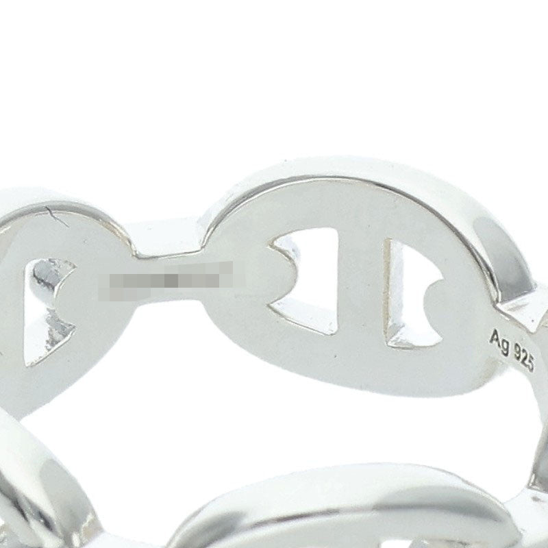 HERMES Chaine d'Ancre Enchainee PM Silver Ring Size 56