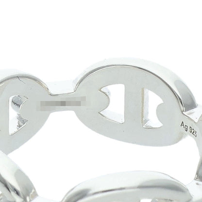 HERMES Chaine d'Ancre Enchainee PM Silver Ring Size 56