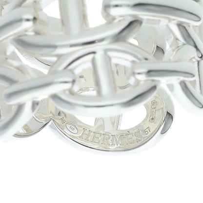 HERMES Chaine d'Ancre Enchainee GM Silver Ring Size 57