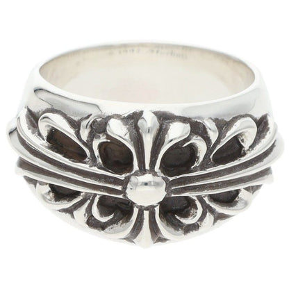 Chrome Hearts Floral Cross Sterling Silver Ring Size US 9