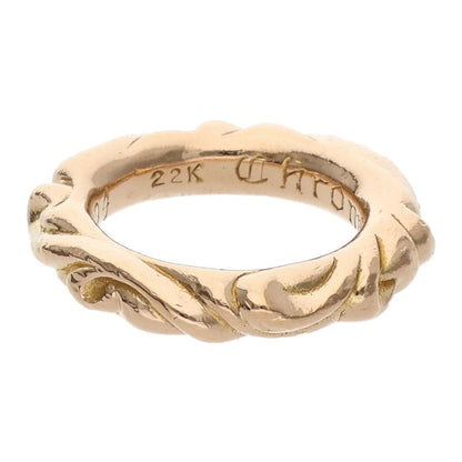 Chrome Hearts 22K Scroll Band Gold Ring Size ONE SIZE