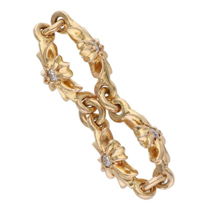 Chrome Hearts 22K Tiny ECH Plus Diamond Gold Ring Size 11.5