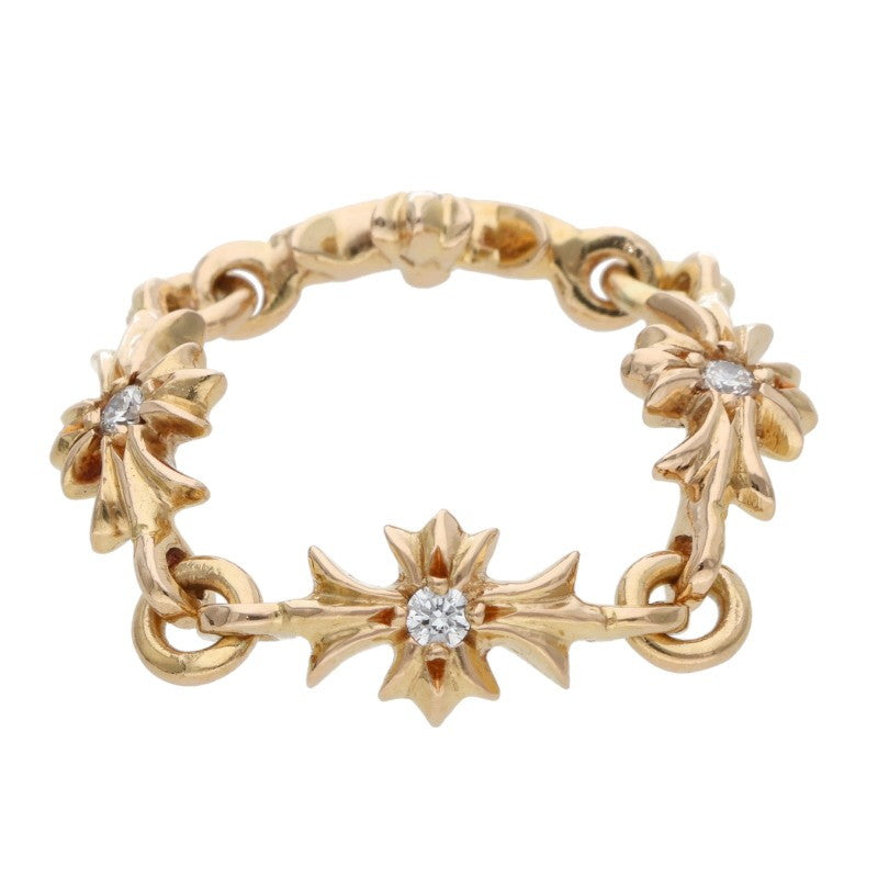 Chrome Hearts 22K Tiny ECH Plus Diamond Gold Ring Size 11.5