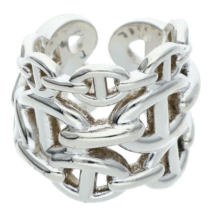 HERMES Chaine d'Ancre Enchainee GM 925 Silver Ring Size 49