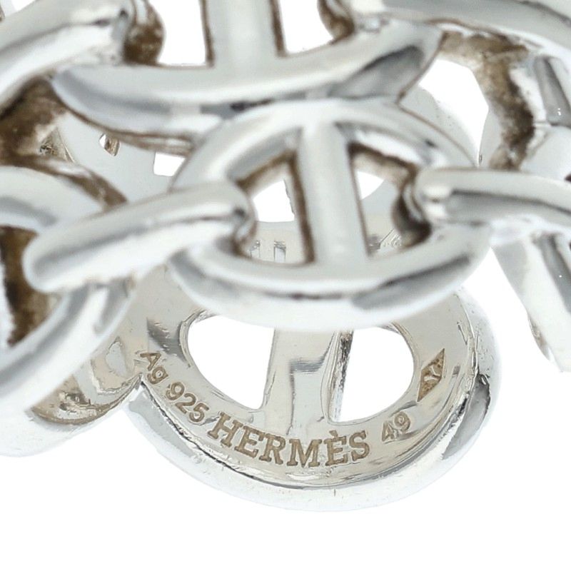 HERMES Chaine d'Ancre Enchainee GM 925 Silver Ring Size 49