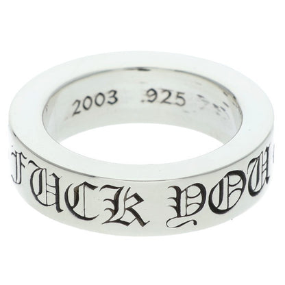 Chrome Hearts 6mm SPACER FUCKYOU Silver Ring Size ONE SIZE