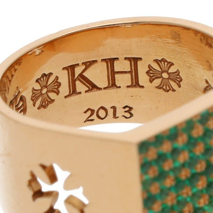 Chrome Hearts PAVE Emerald Cigar Gold Ring Size ONE SIZE