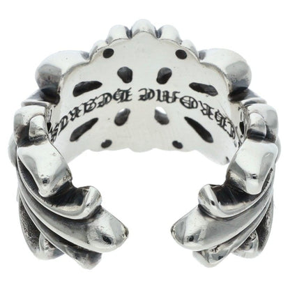 Chrome Hearts DBL FLRL CRS 925 Silver Ring Size ONE SIZE