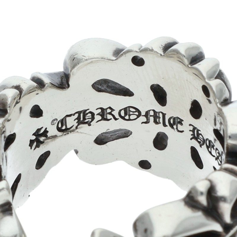 Chrome Hearts DBL FLRL CRS 925 Silver Ring Size ONE SIZE