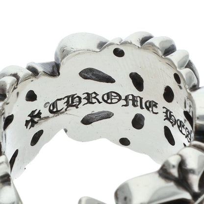 Chrome Hearts DBL FLRL CRS 925 Silver Ring Size ONE SIZE