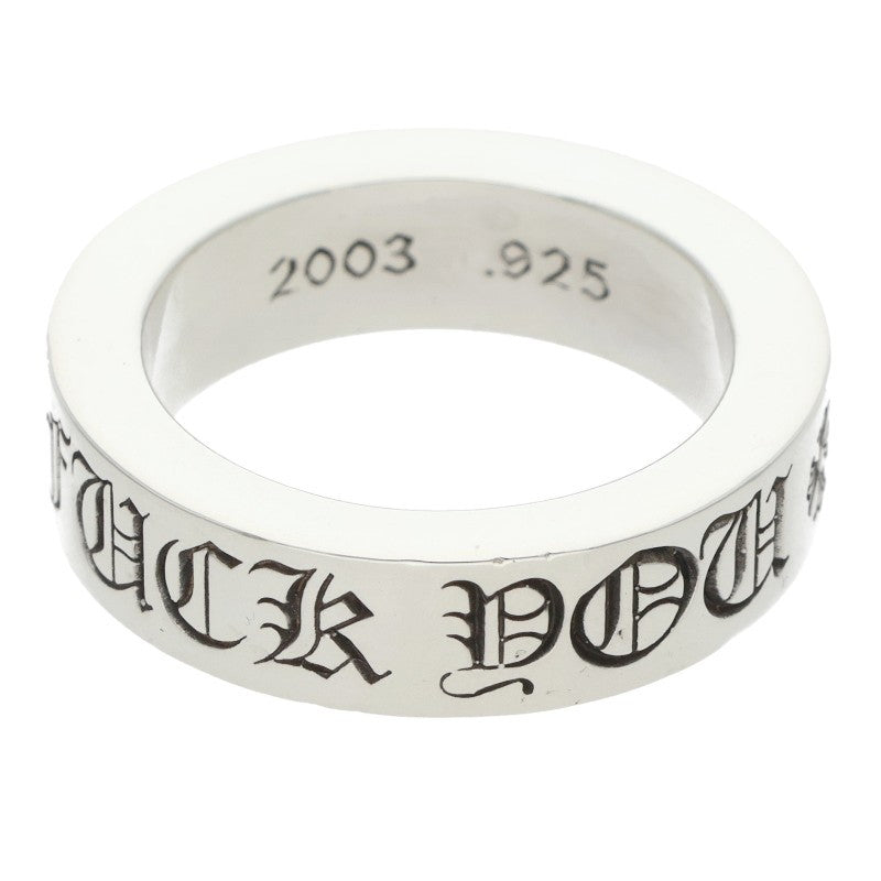 Chrome Hearts 6mm Spacer FUCKYOU Silver Ring Size 13.5