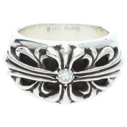 Chrome Hearts Silver Floral 1-Diamond Ring Size ONE SIZE