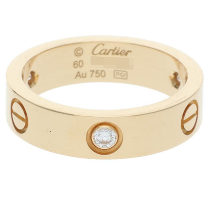 Cartier Love Ring 18K Yellow Gold 3-Diamond Ring Size 60