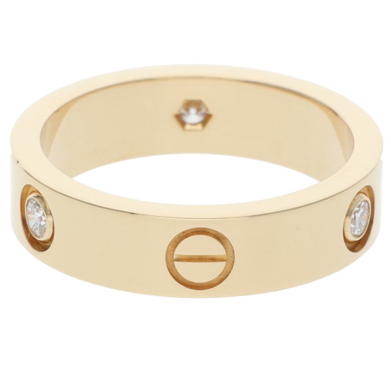 Cartier Love Ring 18K Yellow Gold 3-Diamond Ring Size 60