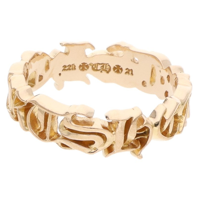 Chrome Hearts Script Band 22K Gold Ring Size ONE SIZE