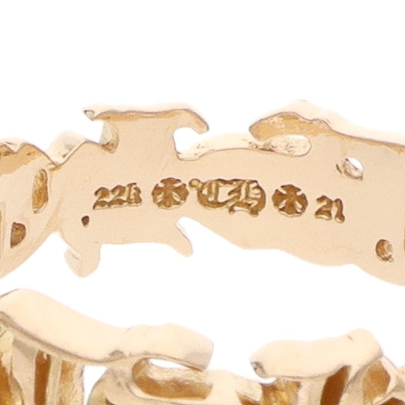 Chrome Hearts Script Band 22K Gold Ring Size ONE SIZE