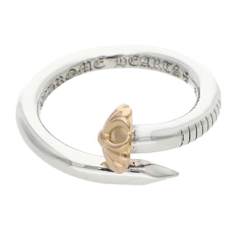 Chrome Hearts NAIL CRSBALL W GLD Combo Ring Size US 9