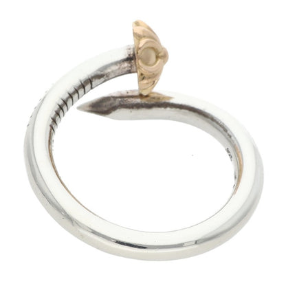 Chrome Hearts NAIL CRSBALL W GLD Combo Ring Size US 9
