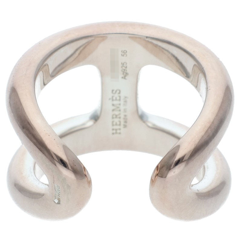 HERMES Osmose GM Silver Ring Size 56