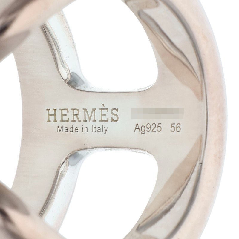 HERMES Osmose GM Silver Ring Size 56