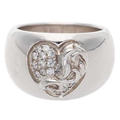 Chrome Hearts 18K Heart In Band Pave Gold Ring Size US 5