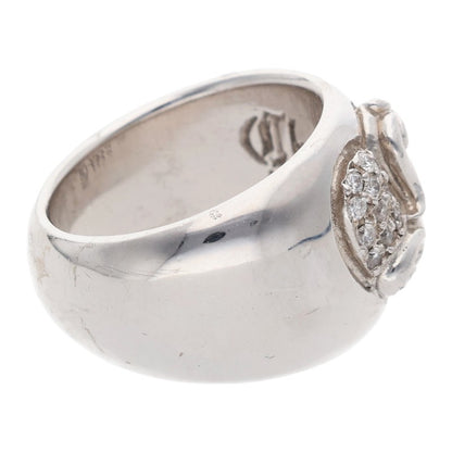 Chrome Hearts 18K Heart In Band Pave Gold Ring Size US 5