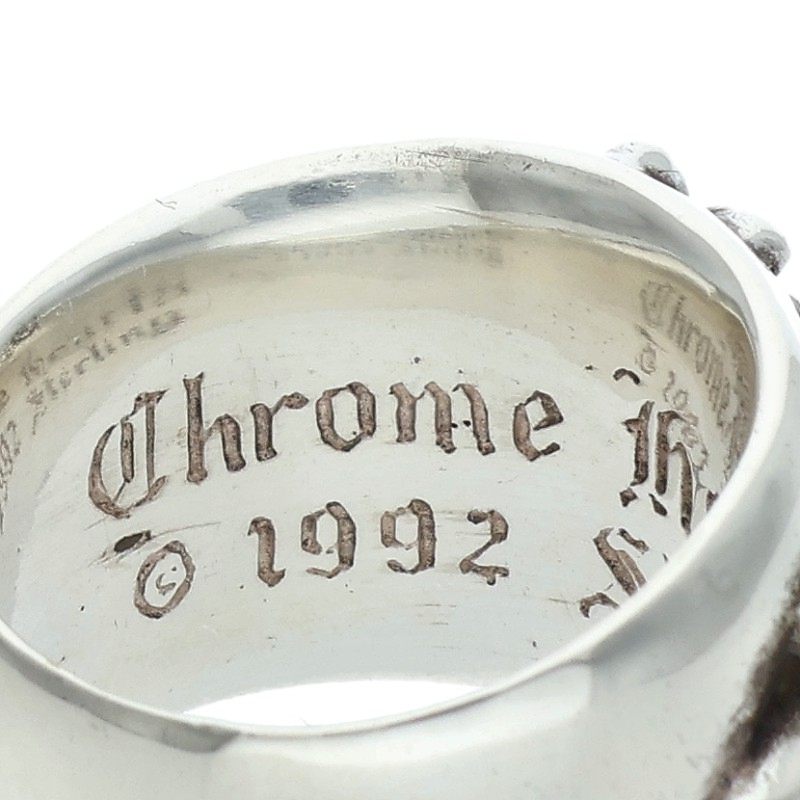 Chrome Hearts FLRL CRS Floral Cross Silver Ring Size JP 11.5