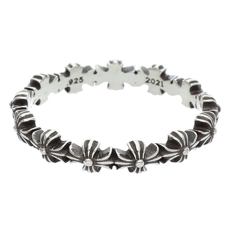 Chrome Hearts TINY E CH PLUS BAND Silver Ring Size JP 19